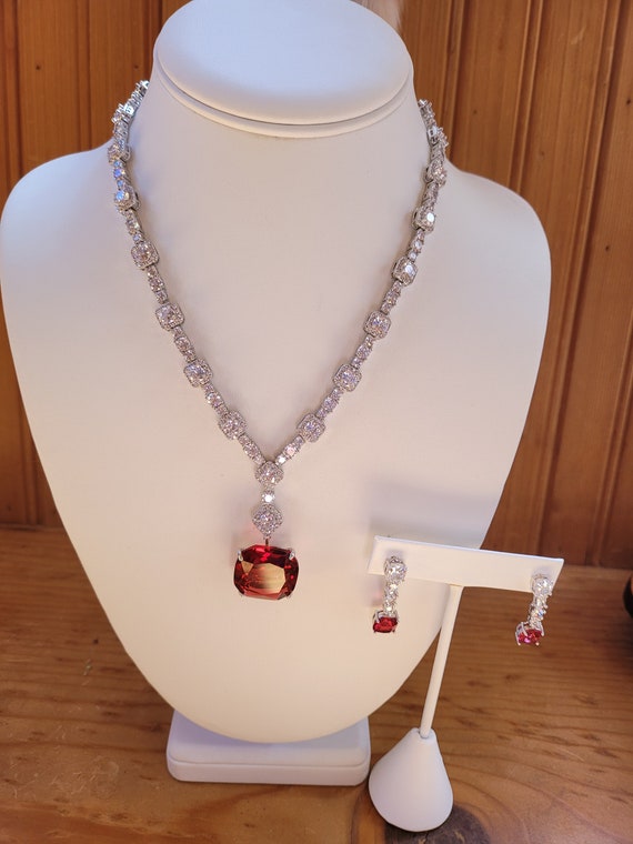 Crystal Necklace and Earring Set - image 2