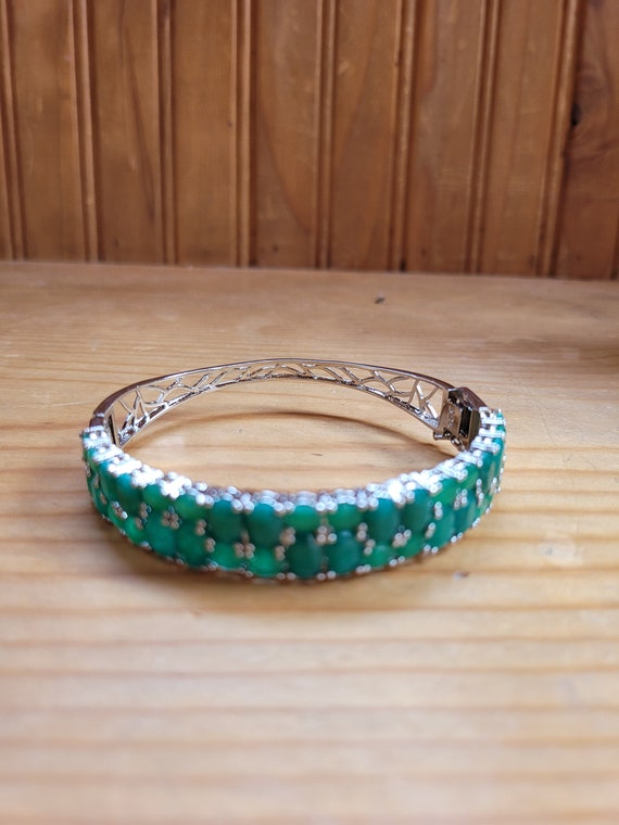 Emerald Bangle Bracelet - image 1