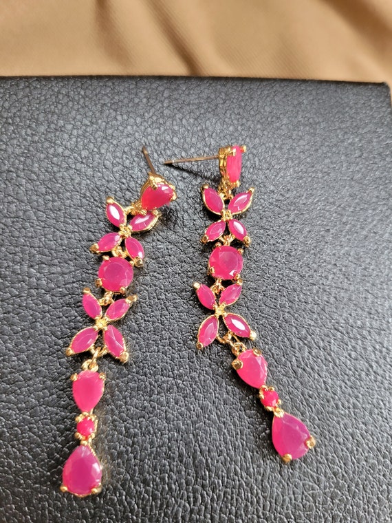 Floral Ruby Earrings - image 8