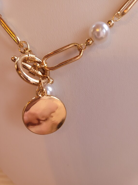 Pearl Portrait Chain Link Necklace - image 6