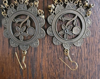 Antique Victorian Flower Earrings