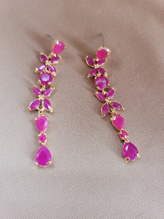 Floral Ruby Earrings - image 3