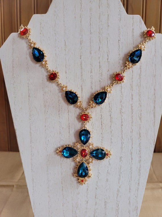 Gemstone Cross Necklace - image 3