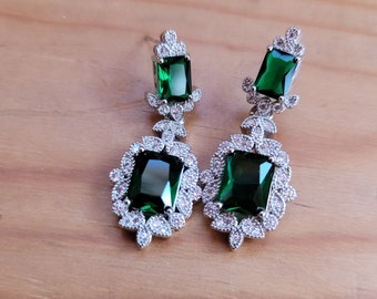 Emerald and Diamond Earrings