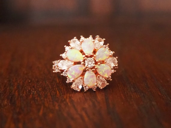 Opal Flower Ring - image 3