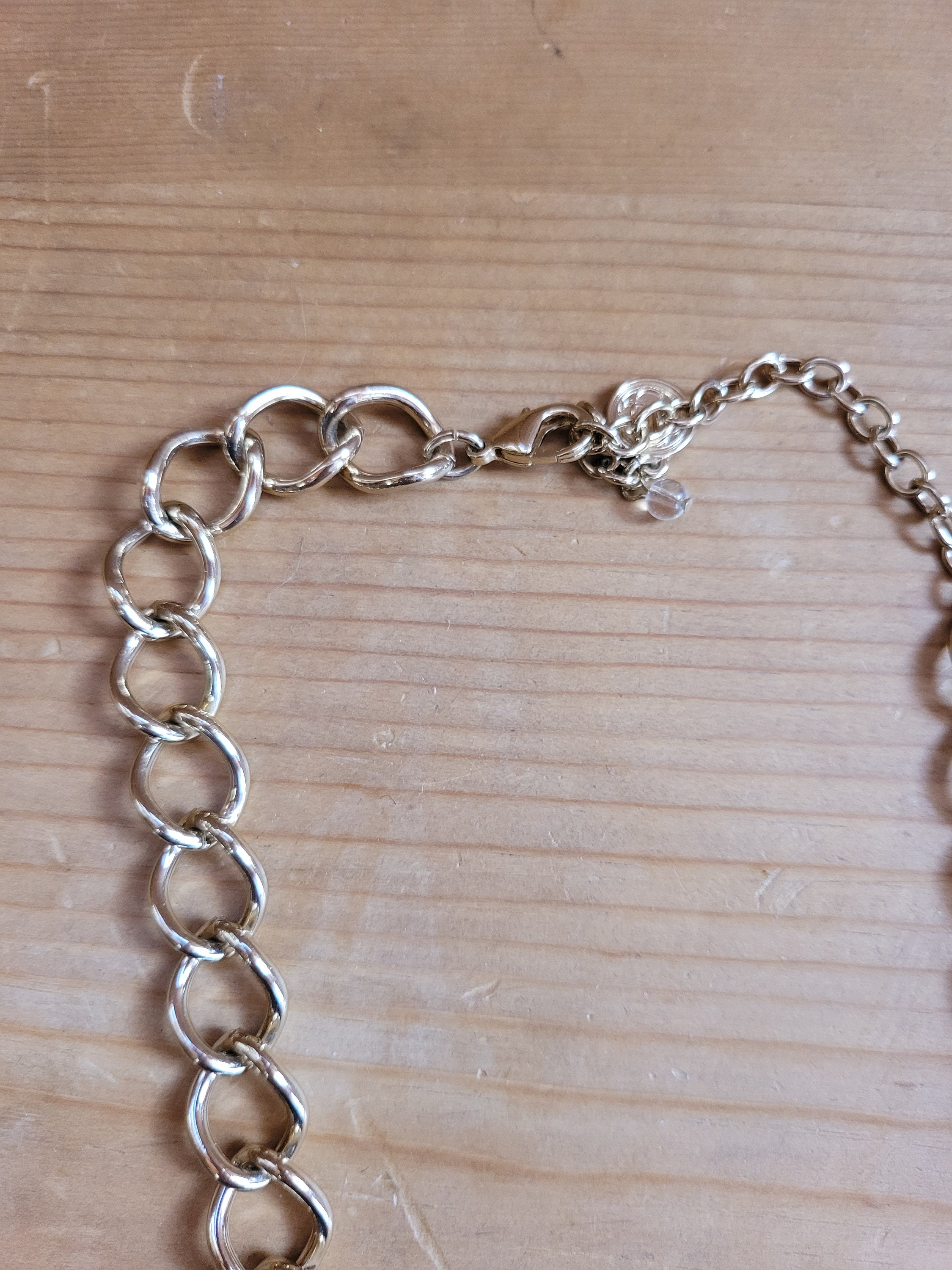 Black and White Chain Link Necklace Etsy UK