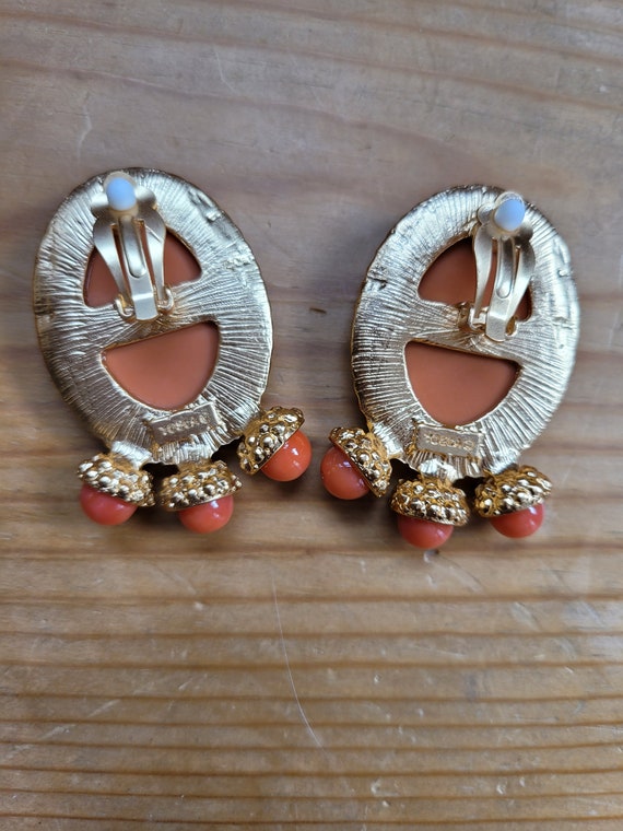 Coral Cameo Earrings - image 6