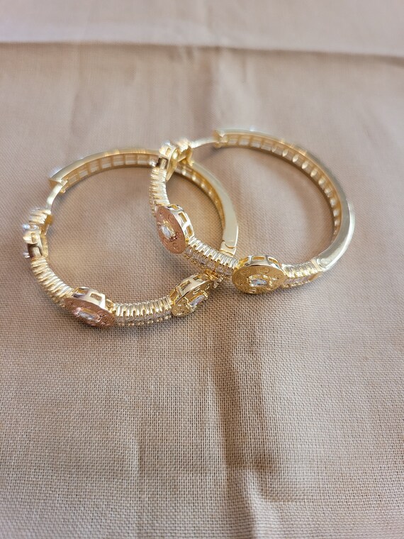 Diamond Hoop Earrings - image 2