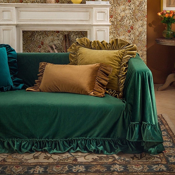 Velvet Sofa Cover Etsy