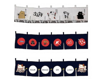 Noren Door Curtain ,Custom Sushi Shop Noren Panel, Japanese Curtain, Short Noren, Custom Doorway curtain,31 Patterns