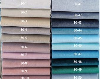 80 couleurs Échantillons de tissu Velvelt, échantillons de velours, échantillons de tissu rideau, 30 80 couleurs