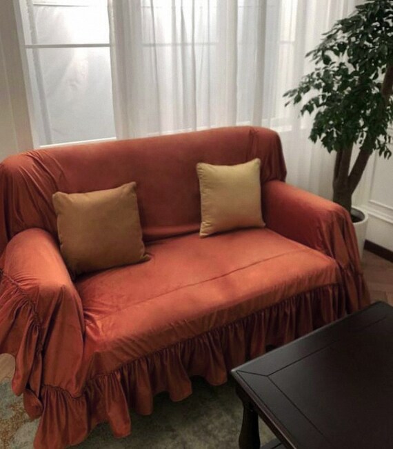 Made burnt orange sofa deals