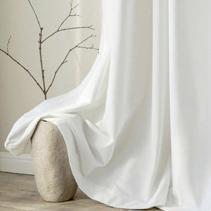 Pair of True White Velvet Curtain Draperies Any Sizeliving & - Etsy