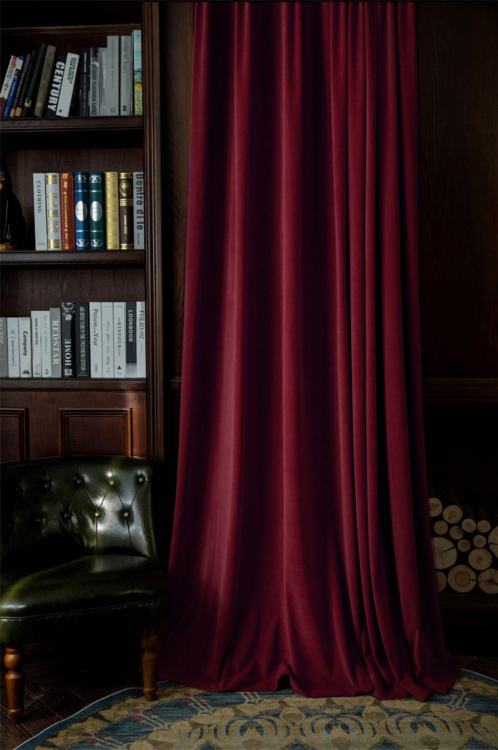 Pair of Burgundy Velvet Curtain Draperies Any Sizeliving & Etsy