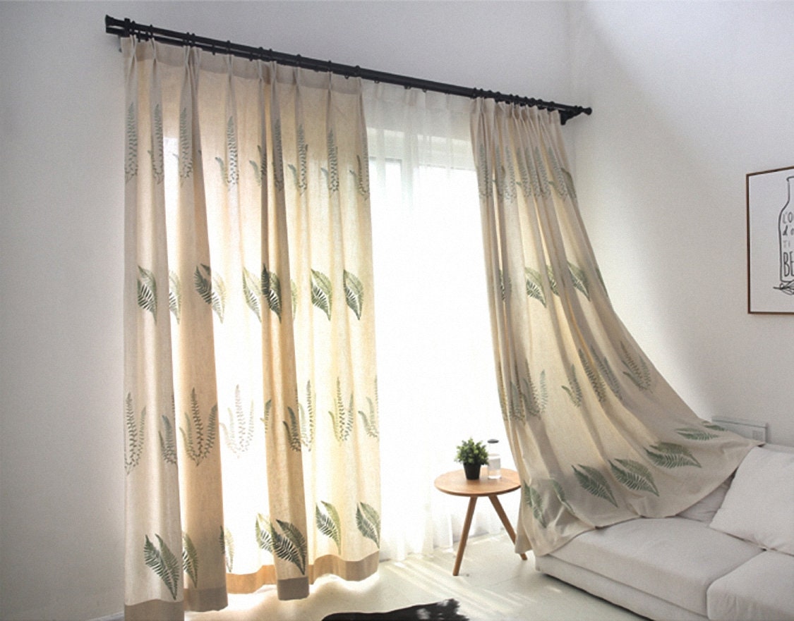 Pair of Linen Blend Curtain Draperies Living & Bedroom Etsy