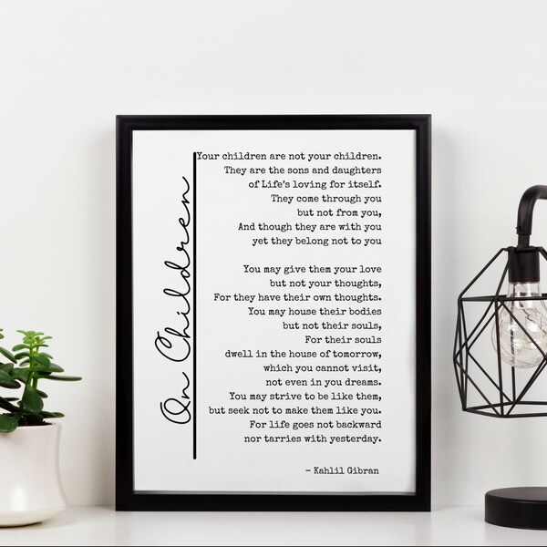 Printable Poem on Children Kahlil Gibran - Etsy