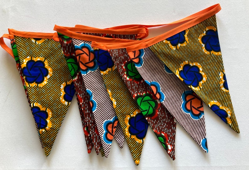 African Print Bunting Pennant Necklace