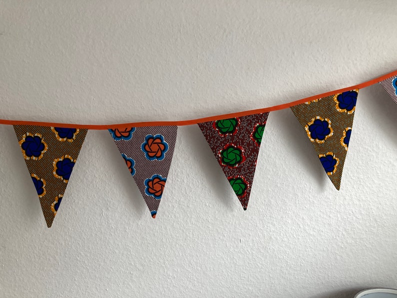 African Print Bunting Pennant Necklace