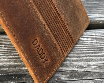 Handmade Personalised Full Grain Leather Wallet for Men | Birthday, Anniversary, Groomsmen Gift for Him | Gift For Dad | Christmas Gift