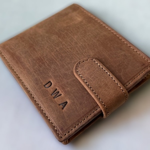 Leder Herren Geldbörse | Personalisierte 100% echte Leder Geldbörse für Männer | Bestes Geschenk für Weihnachten Geburtstag, Jubiläum, Geschenk für Papa, Boxed