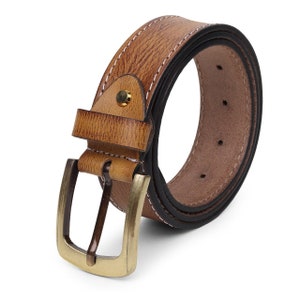 Personalised Real Leather Belt, Men's Belt Handmade Full Grain Leather Belt, Antique Brass Buckle Men Belt, 38 mm Wide, Gift For Dad