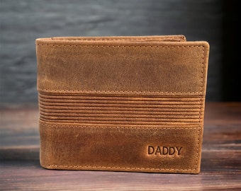 Individuell personalisierte Herren Geldbörse | Herren Leder Geldbörse | Personalisierte Leder Geldbörse | Geschenk für Papa | Geschenk für Freund | Weihnachtsgeschenk