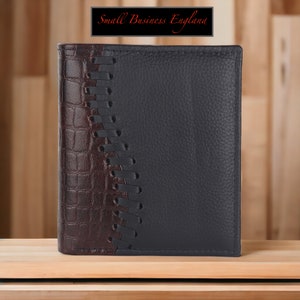 Cartera personalizada / Cartera personalizada de cuero real hecha a mano / Regalo para papá, Aniversario, Cumpleaños, Padrinos de boda, Regalo de Navidad