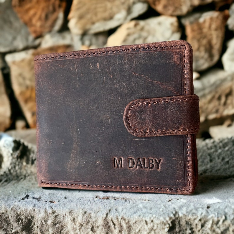 Personalised Wallet Premium Quality Leather Men's Wallet Gift For Him Anniversary, Groomsmen, Birthday, Graduation Gift, Gift For Dad image 8