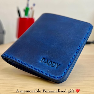 Personalised Christmas Gift | Hand Stitched Best Quality Leather Wallet | Bifold Men's Wallet | Handmade Custom Engraved Wallet for Gift