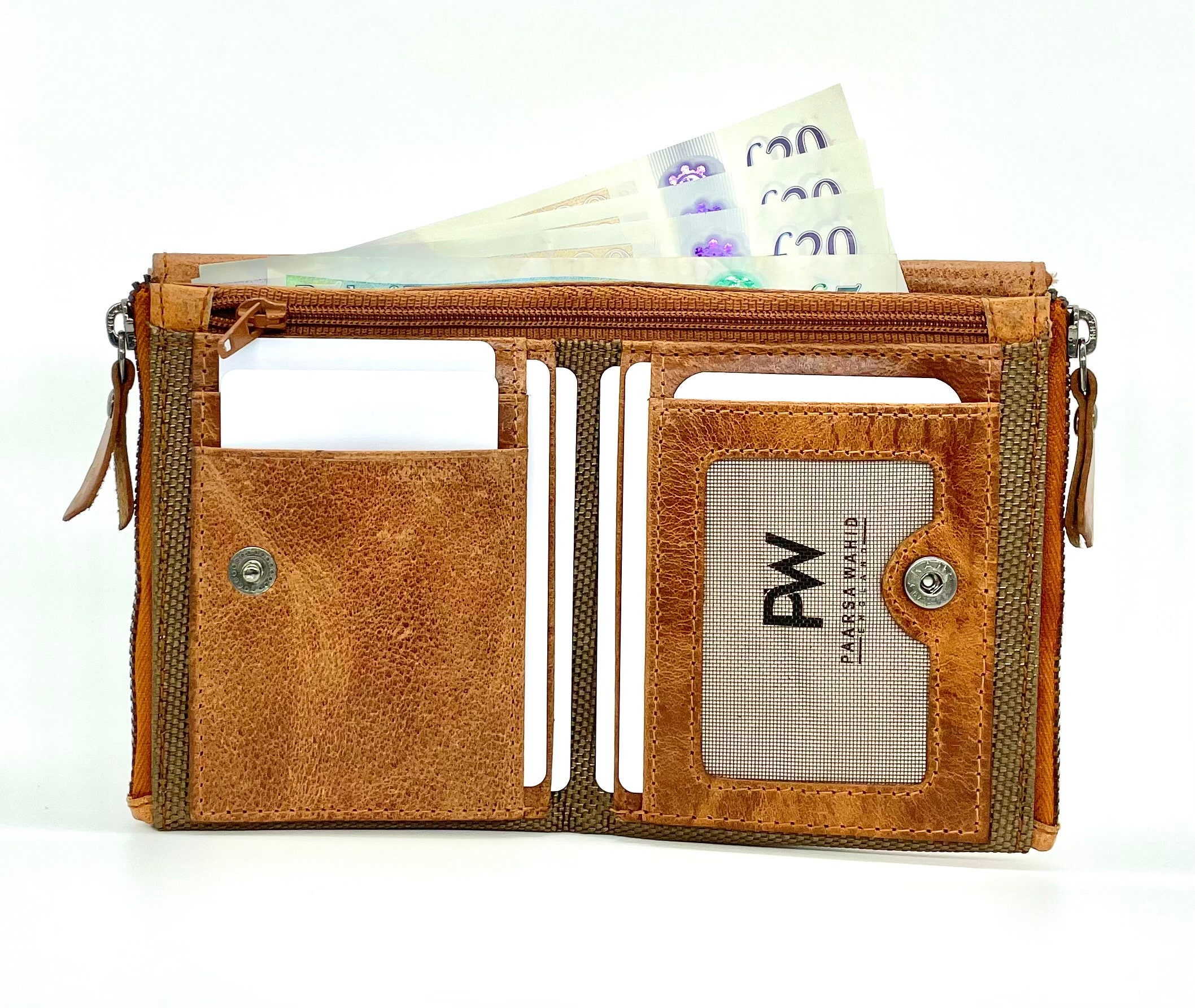 Human Made Wallet Handmade Leather Bifold Wallet: RFID Blocking, Zippered Pockets - Etsy