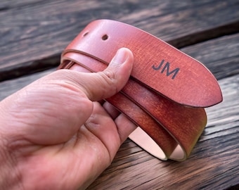 Personalized Full Grain Leather Belt | Handmade, 38mm Wide