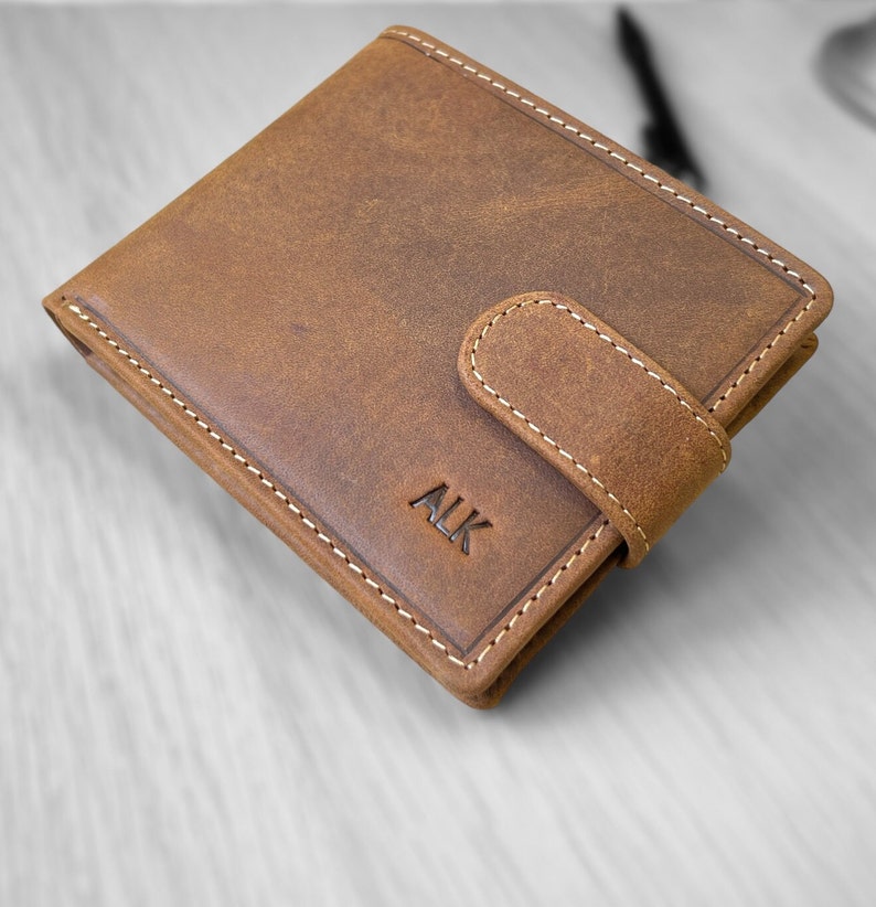 Personalised Wallet Premium Quality Leather Men's Wallet Gift For Him Anniversary, Groomsmen, Birthday, Graduation Gift, Gift For Dad image 6