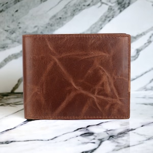Cartera personalizada / Cartera de cuero personalizada para hombres / Regalo para papá / Cumpleaños, aniversario, padrinos de boda, regalo de Navidad, bolsa de regalo