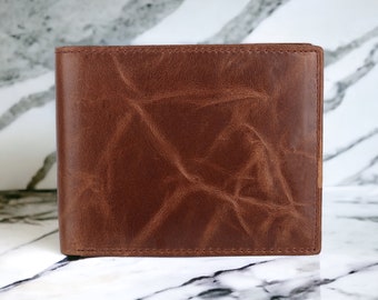 Portefeuille personnalisé personnalisé | Portefeuille en cuir personnalisé pour hommes | Cadeau pour papa | Anniversaire, anniversaire, garçons d'honneur, cadeau de Noël, sac cadeau