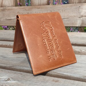Cartera de cuero auténtico RFID personalizada para hombre / Cartera de cuero de grano superior hecha a mano / Regalo perfecto, regalo de Navidad, empaquetada en una bolsa de regalo premium