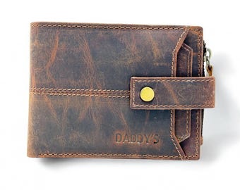 Personalized Leather Bifold Wallet: Handmade Embossed Gift Boxed