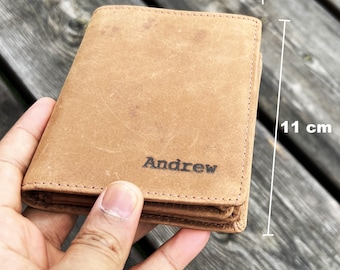 Personalized Leather Zipper Wallet: RFID Blocking Bifold Wallet