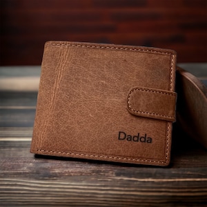 Personalisierte Geschenk Männer Geldbörse | Herren Leder Geldbörse | Personalisierte Geldbörse aus echtem Leder, Weihnachten, Geburtstag, Jahrestagsgeschenk für Papa