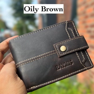 Personalised Leather Wallet, Handmade Mens Zipper RFID Personalized Wallet, Custom Embosed Gift, Anniversary, Birthday Gift, Gift For Dad zdjęcie 7