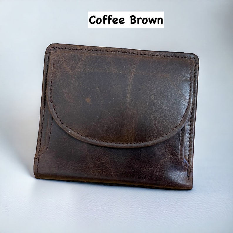 Minimalistische lederen portemonnee Meest praktische portemonnee, handgemaakte damesmeisjes schattige mini-portemonnee, perfecte portemonnee voor dagelijks gebruik, beste cadeau Coffee Brown