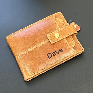 Handgefertigte personalisierte Leder Geldbörse für Männer | Geschenk zum Geburtstag, Jahrestag, Weihnachtsfest für ihn | Geschenk für Papa | Kostenlose handgefertigte Geschenktüte