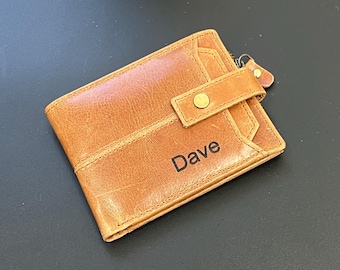 Handmade Personalized Leather Wallet: RFID-Safe Gift Set