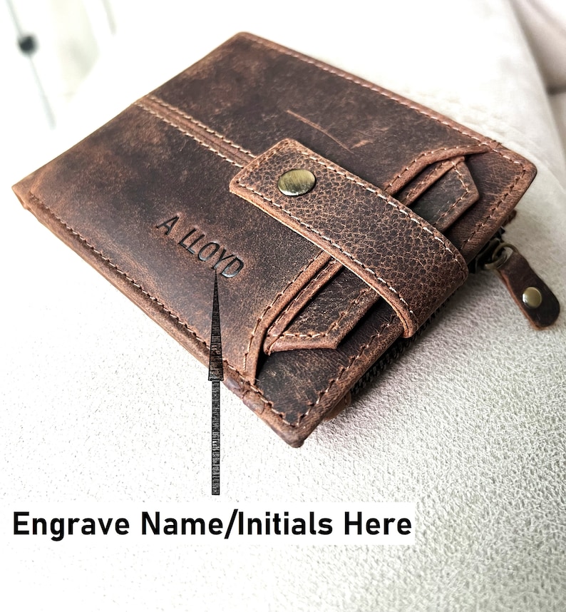 Handmade Personalised 100% Real Leather Wallet, RFID Inbuilt Mens Zipper Wallet, Special Design Unisex Wallet, Perfect For Gift 