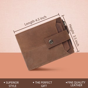 Cartera de cuero personalizada con RFID segura para hombres y mujeres / Cartera con cremallera hecha a mano / Regalo de cumpleaños de aniversario / Regalo del Día del Padre