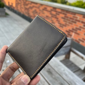 Cartera de cuero multicolor hecha a mano para hombres y mujeres, billetera de cuero genuino para hombres, billetera unisex ultradelgada y súper delgada