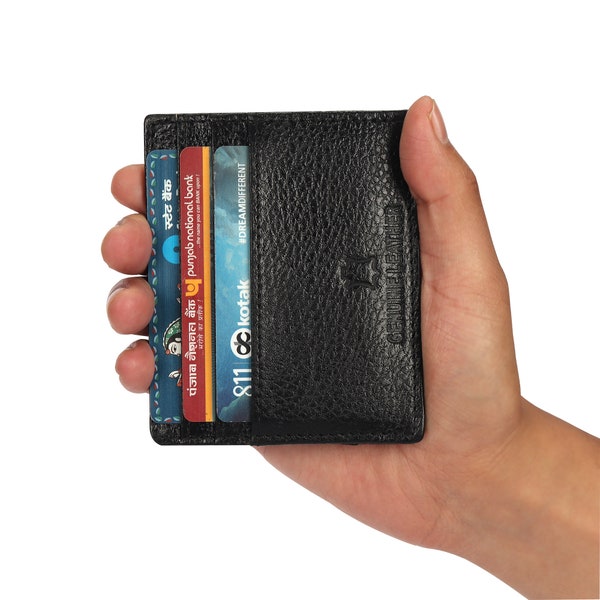 Black Handmade 100% Real Leather Wallet | Must have Wallet for Men and Women | Handy Wallet Original Leather Credit Card Holder