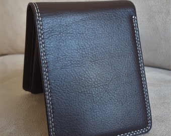 Personalized Brown Leather Bifold Wallet: Handmade RFID Safe