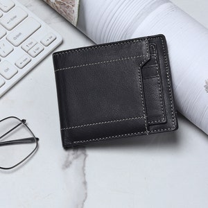 Cartera de cuero auténtico cosida a mano / Cartera de cuero suave / Personalizada con nombre o iniciales Cartera de regalo perfecta / Caja de regalo