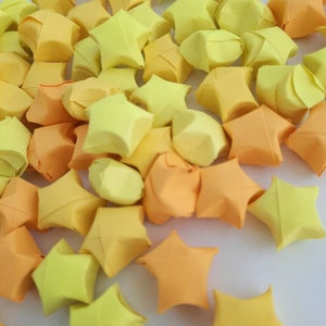 Yellow Origami Paper Stars - 100, 200, 300 pcs, Lucky Star Origami, Lucky Star Origami Paper