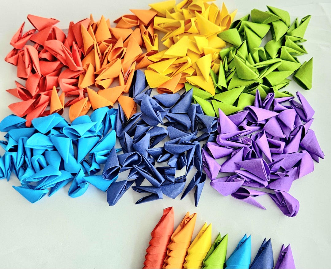 3D Origami Modules | Rainbow Paper Units for Swan, Vase, Dragon Crafts ...
